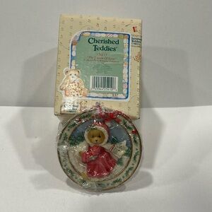 Cherished Teddies The Season of Love Sculpted Plate Hanging Ornament w/ box CT3